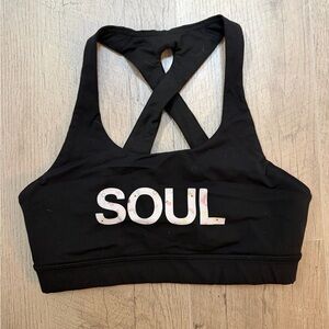 lululemon athletica Soulcycle Black Sports Bra with Print